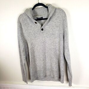 J. Crew Men's Mercantile Grey Lambswool Nylon Blend Pullover Sweater Size Med
